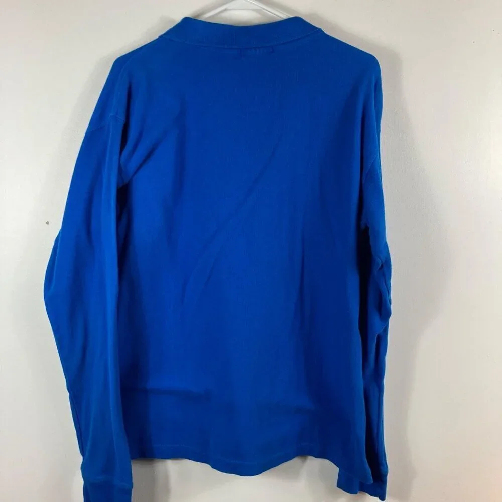 Boys Vintage Ralph Lauren Black Label Large Horse LS Polo Blue 2x‎